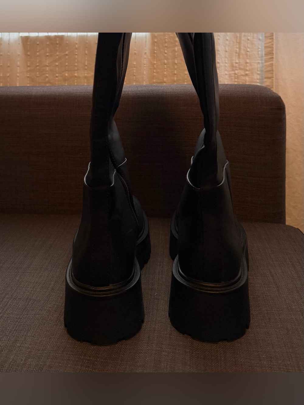 Madden Girl Women's Black Knee-High Platform Boots - Picture 4 of 4